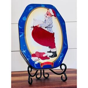 Vintage Norman Rockwell Christmas Tin, Snickers Brand Canister